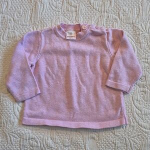 Hanna Andersson girls 70 or 6-12 months pink shoulder button pullover sweater